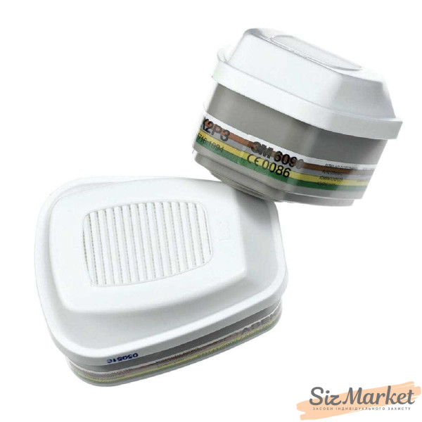 Фільтр 3M 6099 ABEK2HgP3 R+FORM від кислих, органічних та неорганічних парів та газів, аміаку, частинок ртуті, аерозолей та формальдегіду